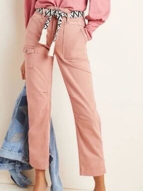 Anthropologie The Wanderer Mid Rise Dusty Pink Pants 27